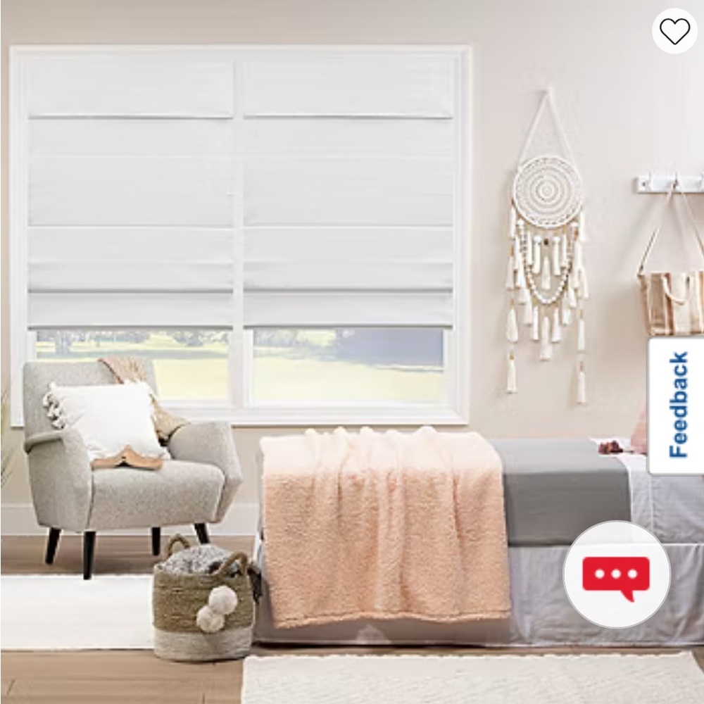 Elegant White Roman Shade 29x64